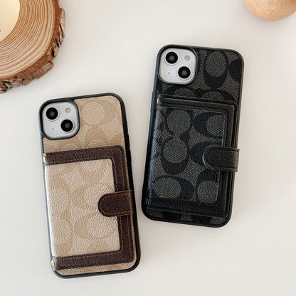 Classic iPhone Case With Wallet And Crossbody Strap White