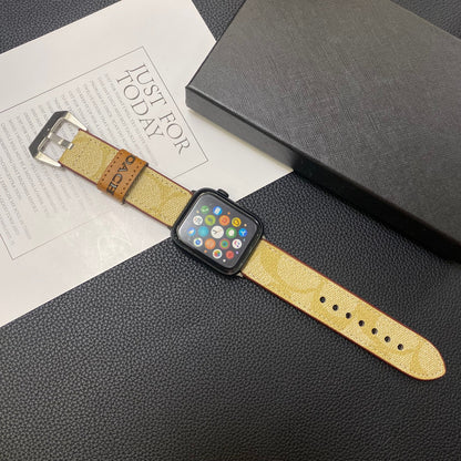 Leather Coach Apple Watch Band Coffee-
