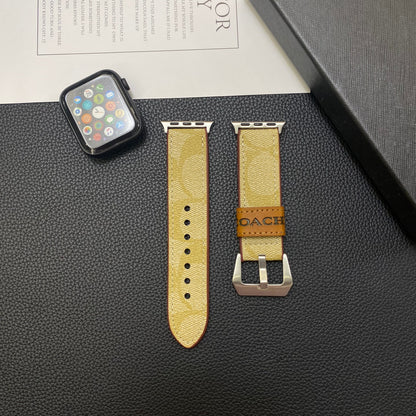 Leather Coach Apple Watch Band Coffee-