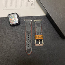 Leather Coach Apple Watch Band Black-