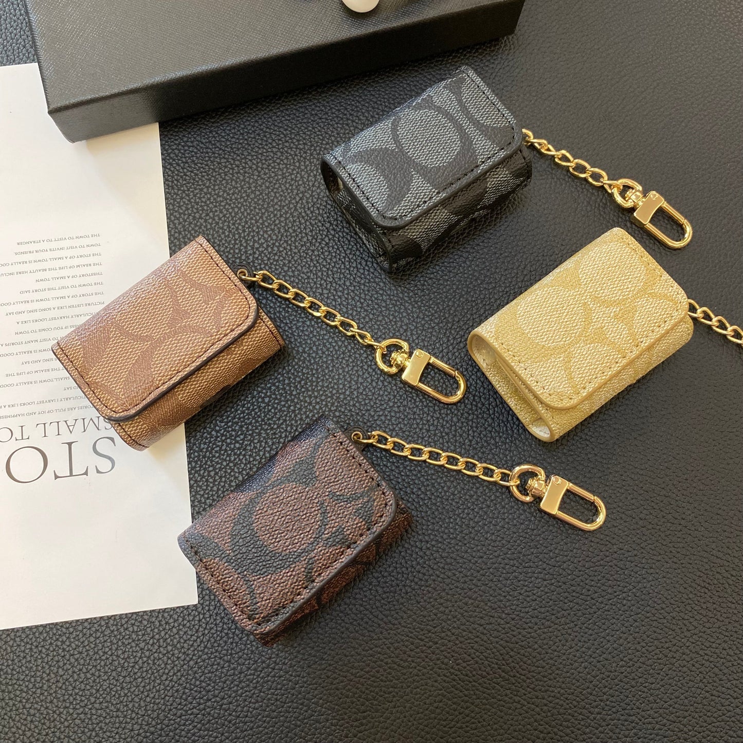 Luxury Coach AirPods Cases Dark brown-