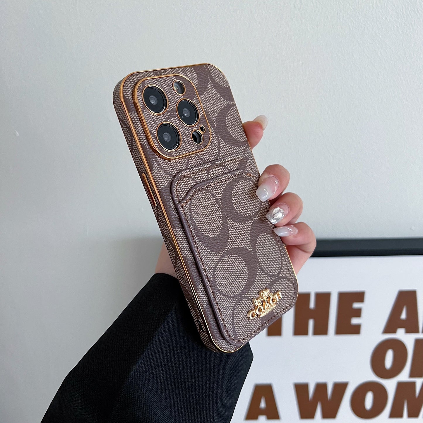 Classic iPhone Case With Card Holder Coffee