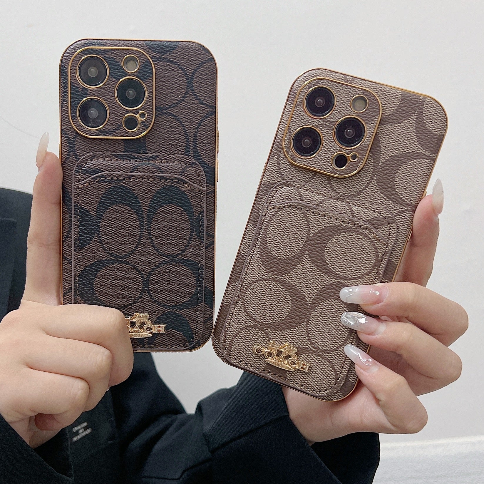 Classic iPhone Case With Card Holder Coffee