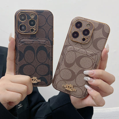 Classic iPhone Case With Card Holder Coffee