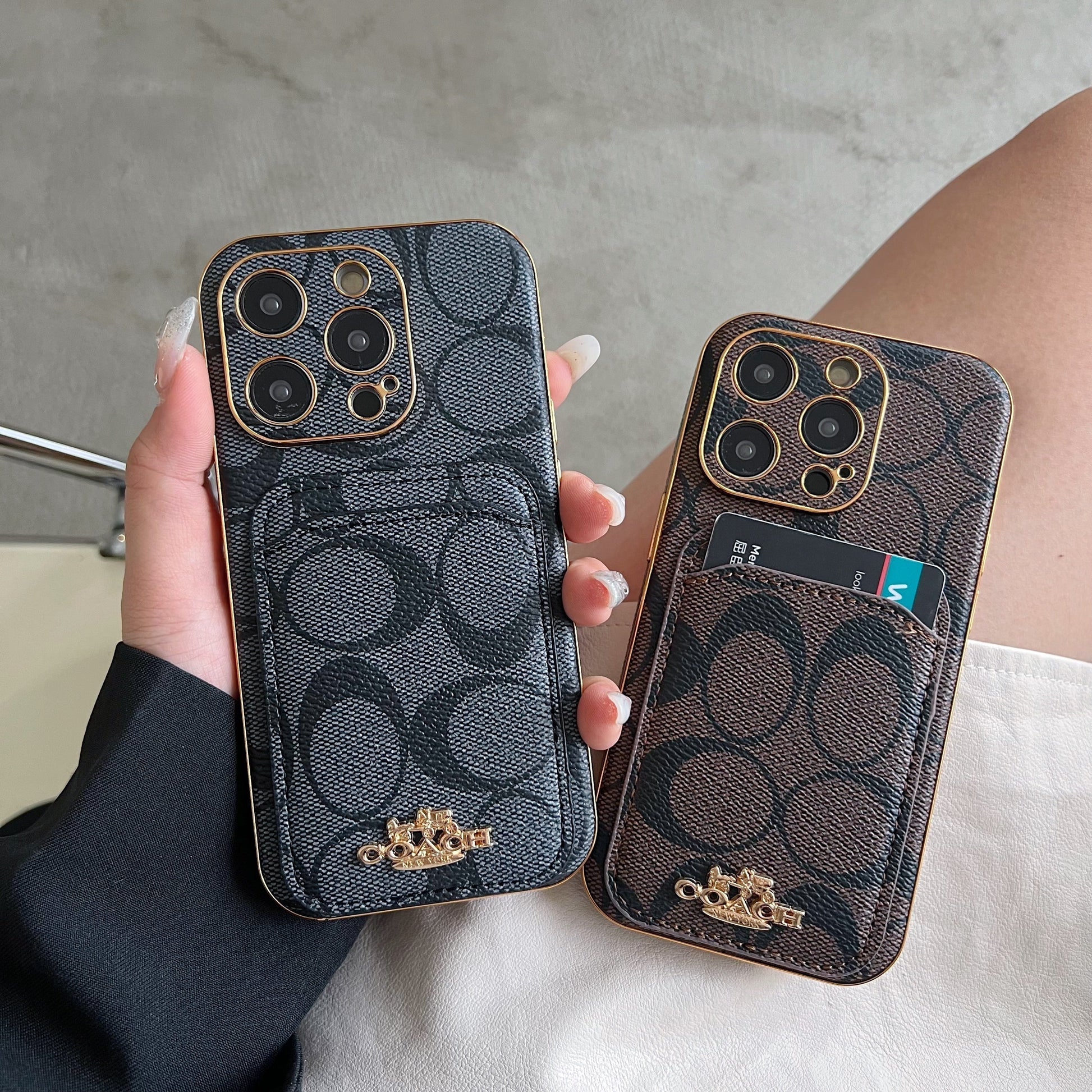 Classic iPhone Case With Card Holder Black