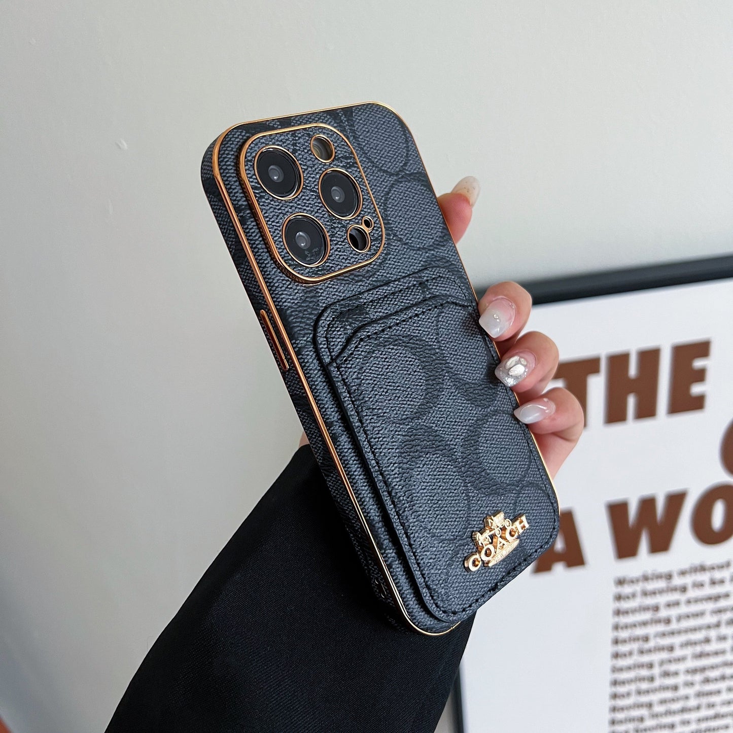 Classic iPhone Case With Card Holder Black