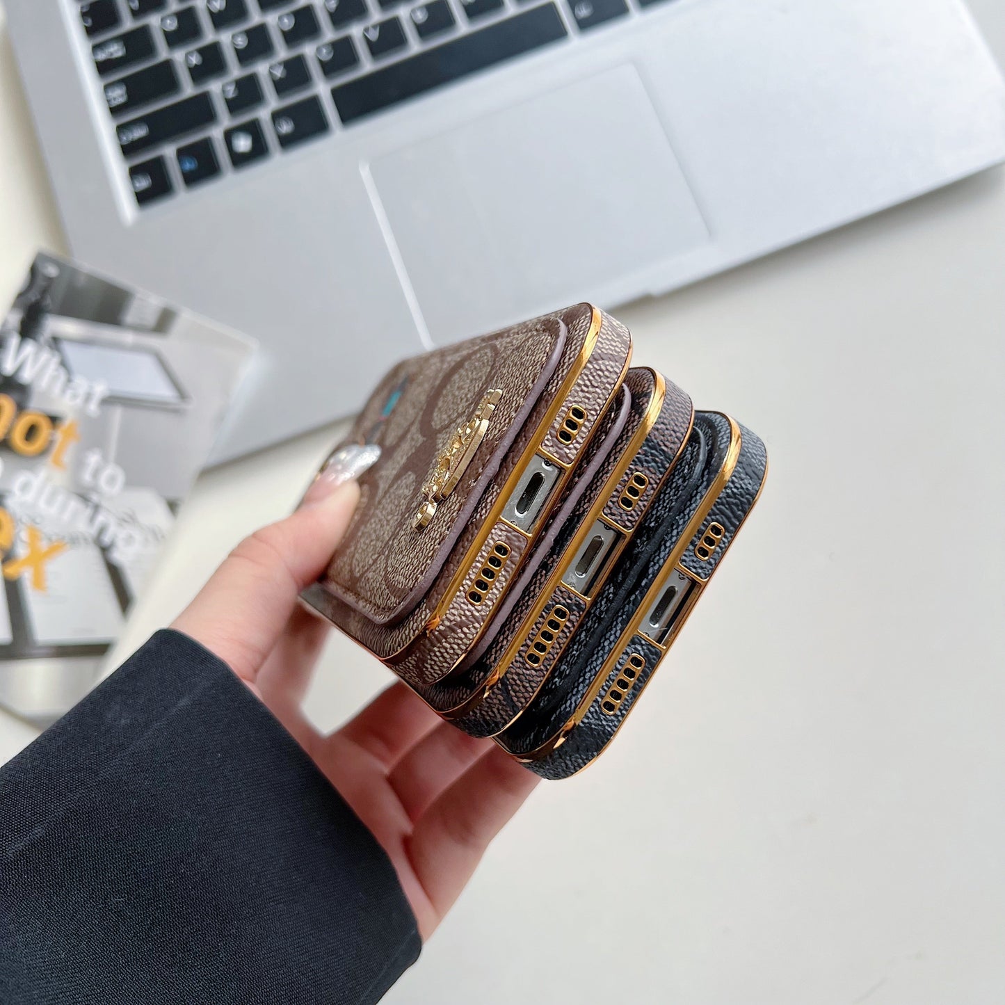 Classic iPhone Case With Card Holder Coffee