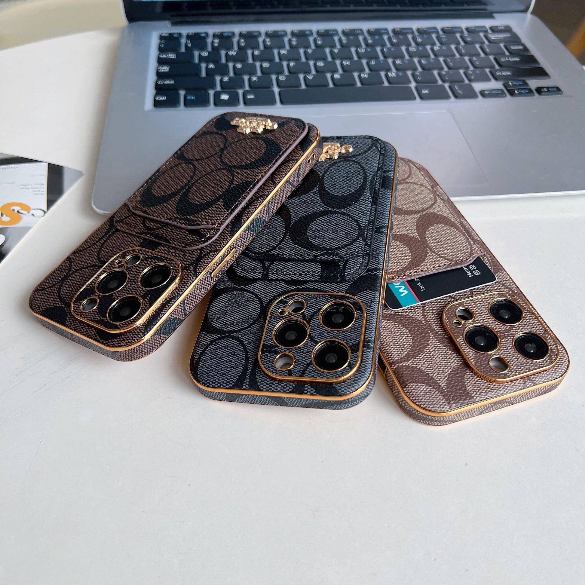 Classic iPhone Case With Card Holder Coffee