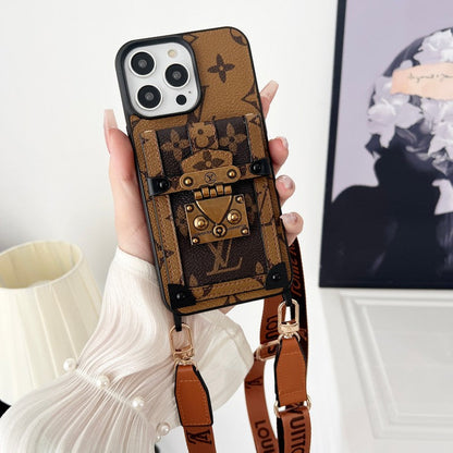 Luxury Brown Crossbody Chain iPhone Case