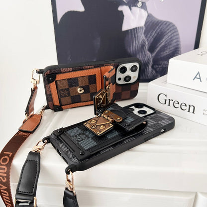 Luxury Brown Crossbody Chain iPhone Case