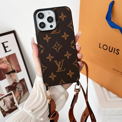 Luxury Brown Crossbody iPhone Case