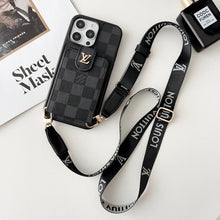 Luxury Black & White Crossbody Card Bag iPhone Case