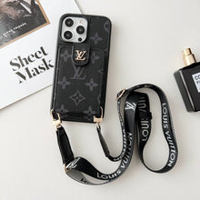Luxury Black & White Crossbody Card Bag iPhone Case
