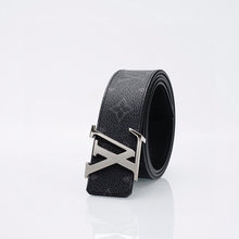 Luxury Black Monogram Belt with Silver Buckle