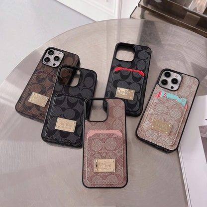 Classic Card Bag Leather iPhone Case