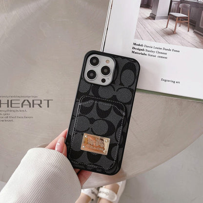 Classic Card Bag Leather iPhone Case