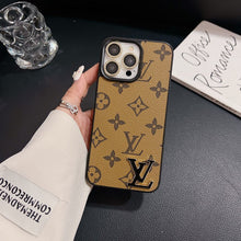 Luxury Black Logo Leather iPhone Case
