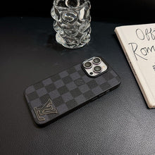 Luxury Black Logo Leather iPhone Case