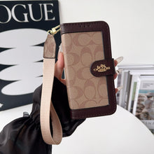 CO Luxury Pattern Wallet iPhone Case with Card Holder and Strap