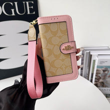 CO Luxury Pattern Wallet iPhone Case with Card Holder and Strap