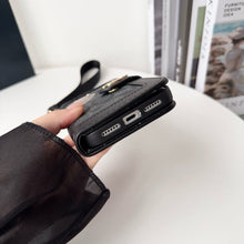 CO Luxury Pattern Wallet iPhone Case with Card Holder and Strap