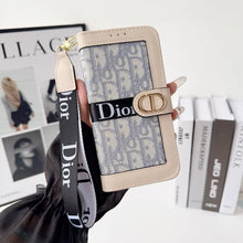 Fashion Elegant Pattern Wallet iPhone Case with Detachable Wrist Strap
