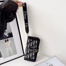 Fashion Elegant Pattern Wallet iPhone Case with Detachable Wrist Strap