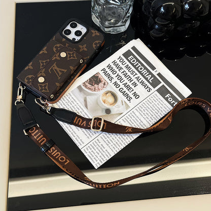 Luxury Card Bag Chain Brown iPhone Case