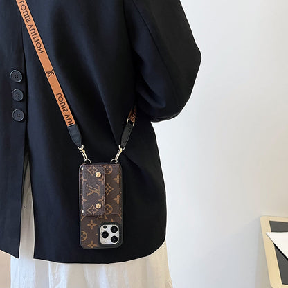 Luxury Card Bag Chain Brown iPhone Case
