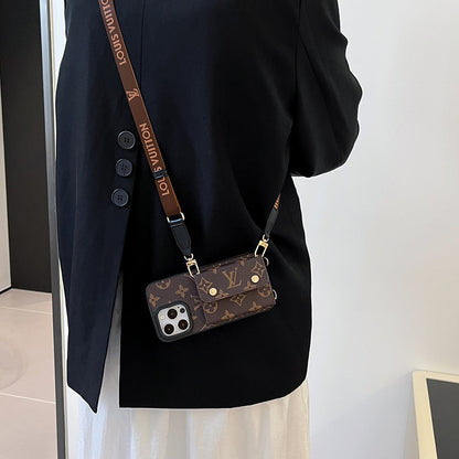 Luxury Card Bag Chain Brown iPhone Case
