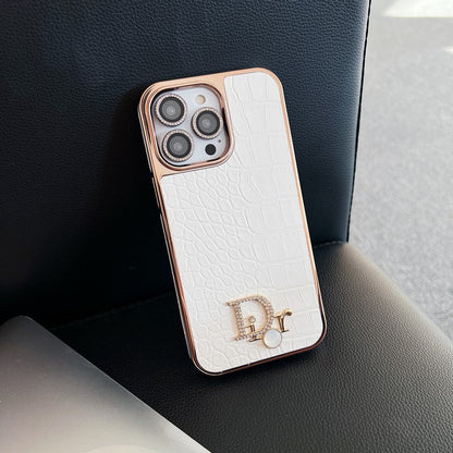 Fashion Diamond Logo Rose Gold iPhone Case
