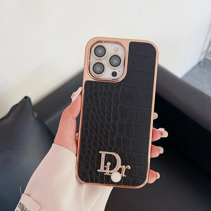 Fashion Diamond Logo Rose Gold iPhone Case