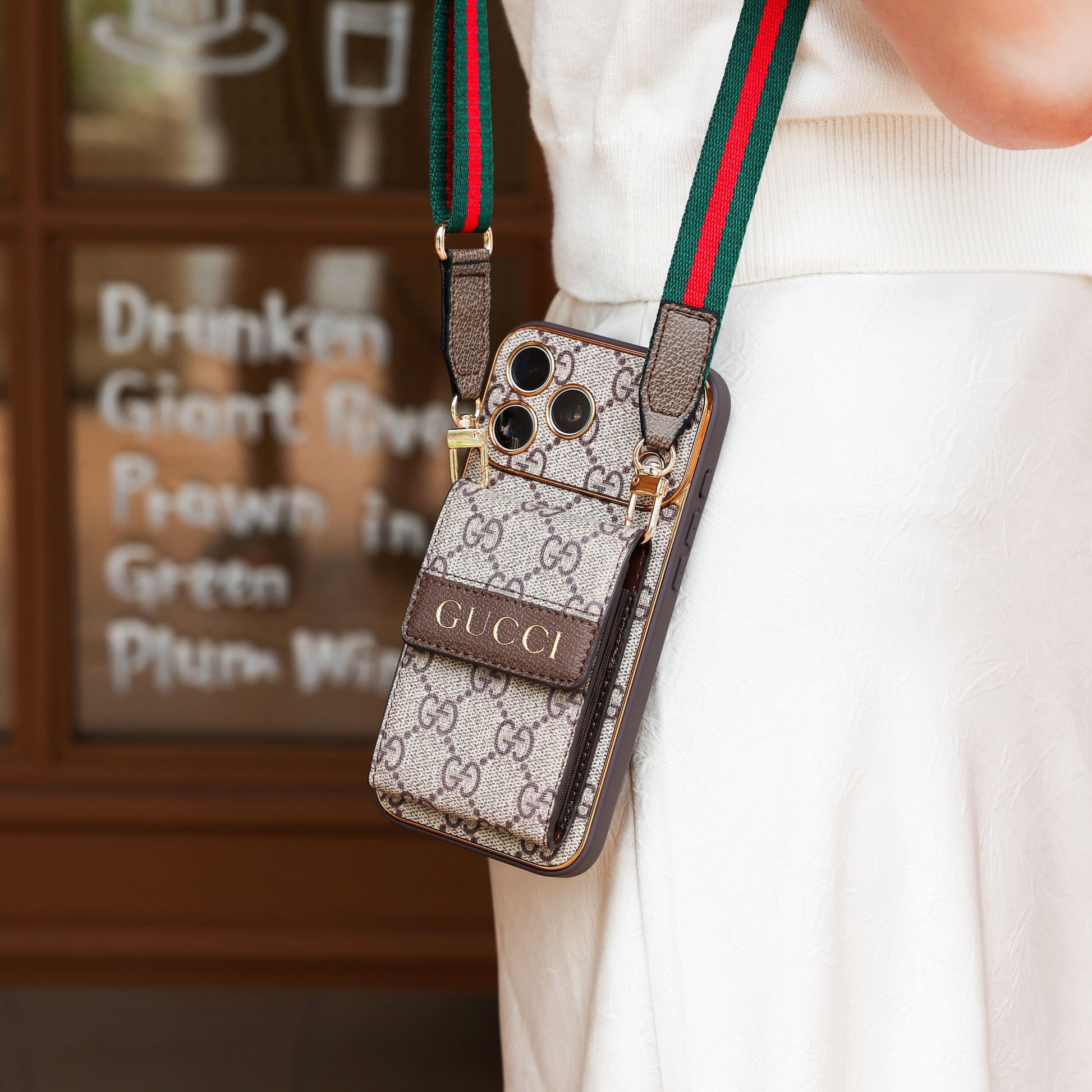 Luxury Vintage Pattern iPhone Case | Wallet Card Holder & Crossbody Strap
