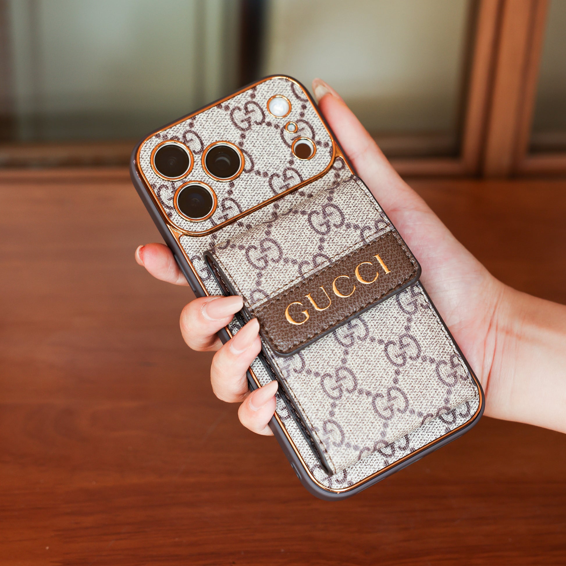 Luxury Vintage Pattern iPhone Case | Wallet Card Holder & Crossbody Strap