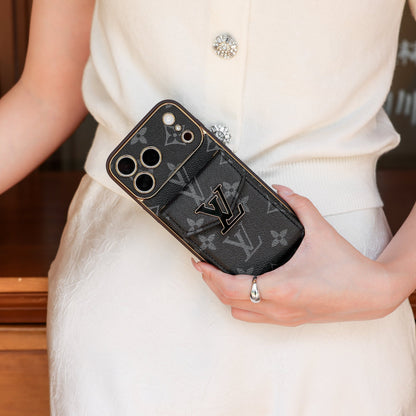 New Classic Luxury Card Holder iPhone Case with Crossbody Strap 03