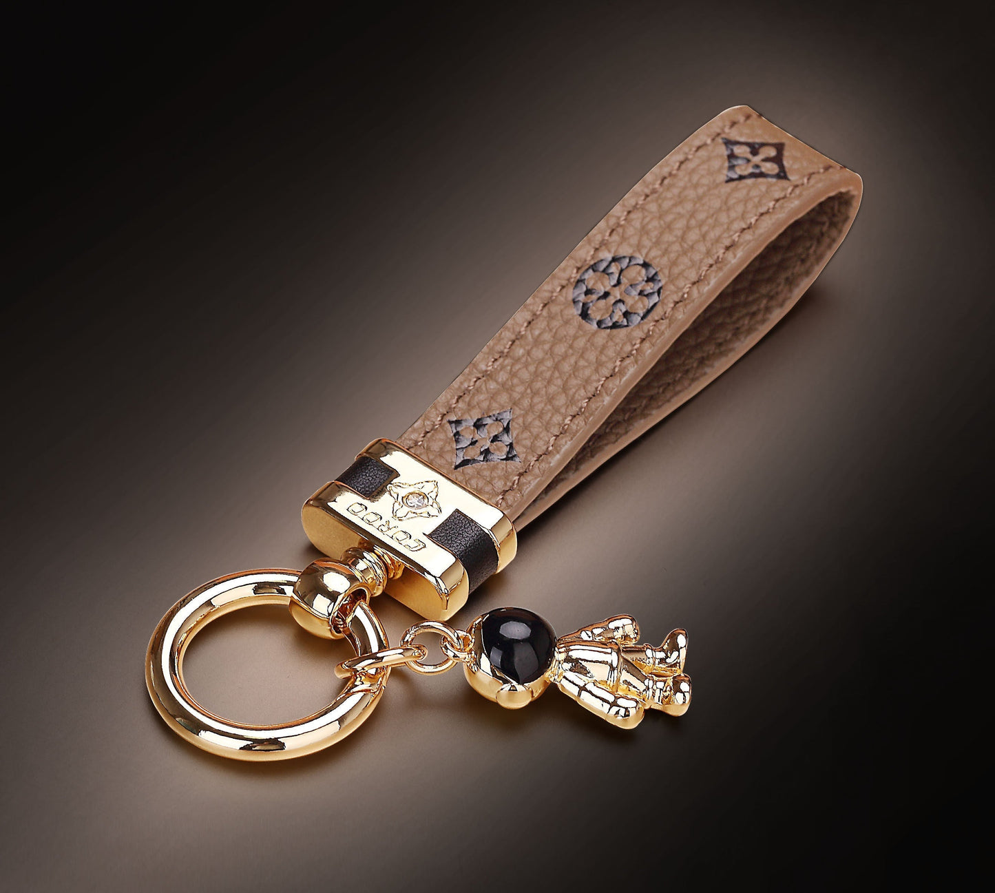 Genuine Leather Luxury Car Astronaut Keychain