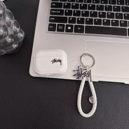 Lichee Grain Logo AirPod Case with Braid Strap