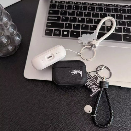 Lichee Grain Logo AirPod Case with Braid Strap