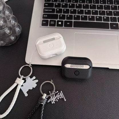 Lichee Grain Logo AirPod Case with Braid Strap