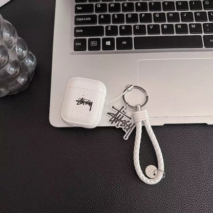 Lichee Grain Logo AirPod Case with Braid Strap