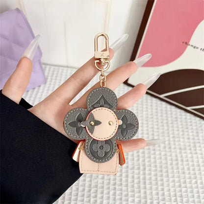 Flower Leather Bag Charm | Cute Keychain