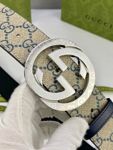 GG Classic Men's Belt Gold Buckle & Silver Buckle