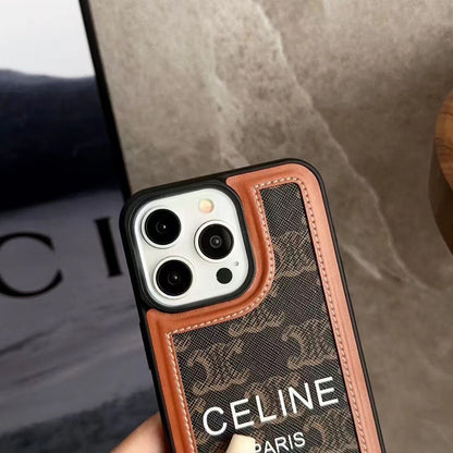 Black Celine iPhone Case With Strap-