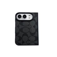 Monogram Leather iPhone Case with Metal Logo Accent
