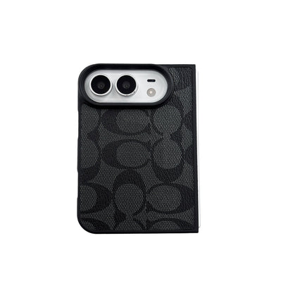 iPhone Duo Classic Monogram Leather Case – Gold Logo Option