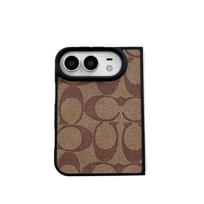 iPhone Duo Classic Monogram Leather Case – Gold Logo Option