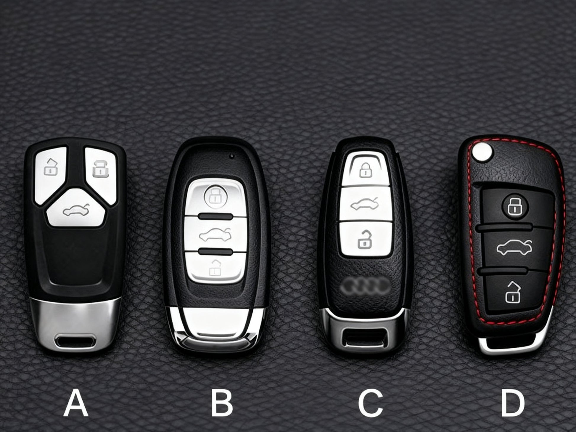 Top Grain Leather Audi Key Case