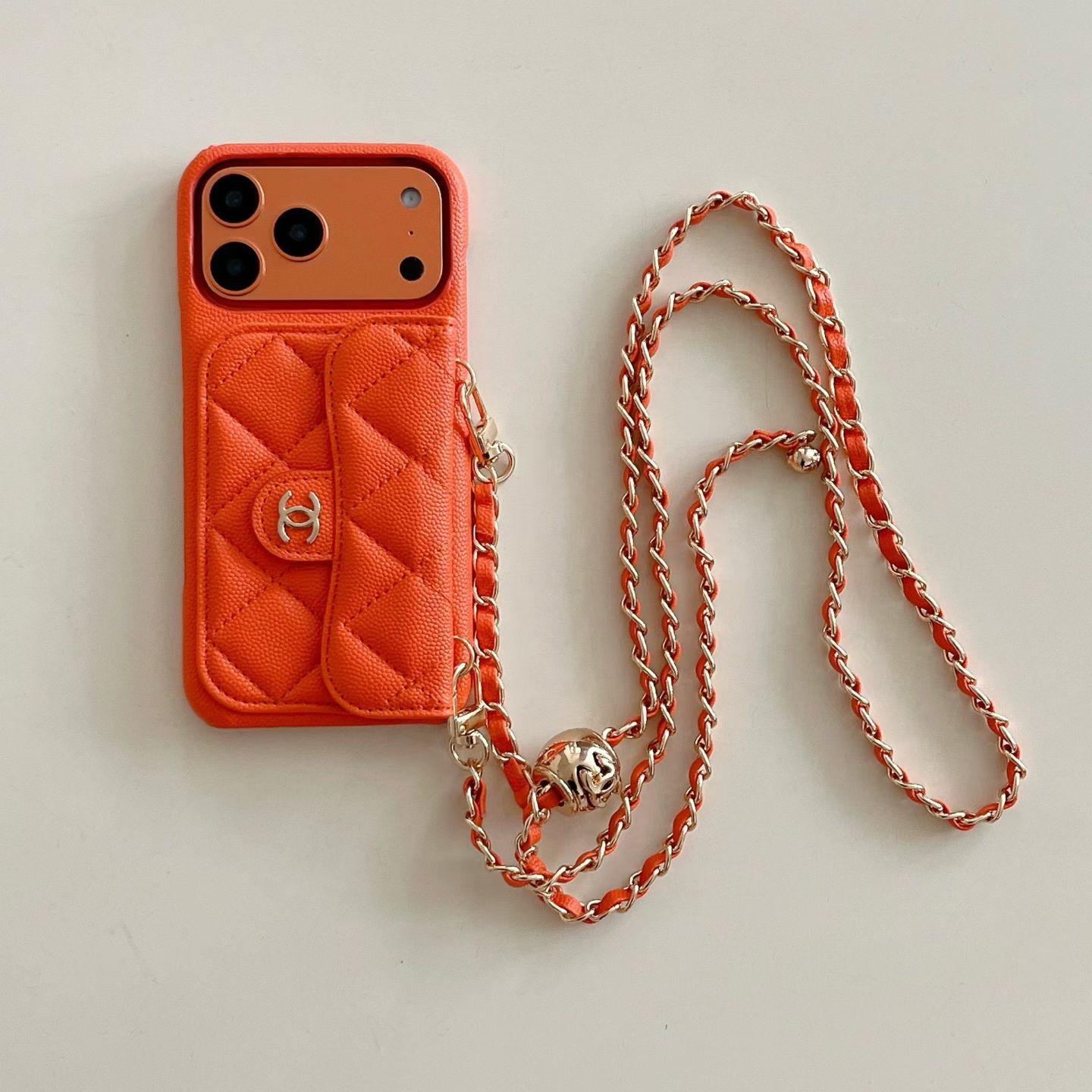 Luxury Wallet iPhone Case With Crossbody Chain