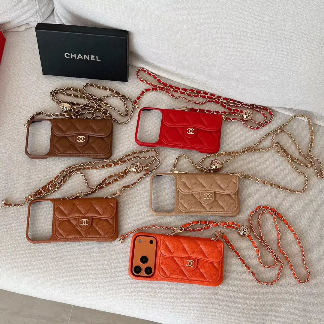 Luxury Wallet iPhone Case With Crossbody Chain
