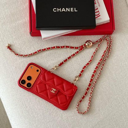 Luxury Wallet iPhone Case With Crossbody Chain